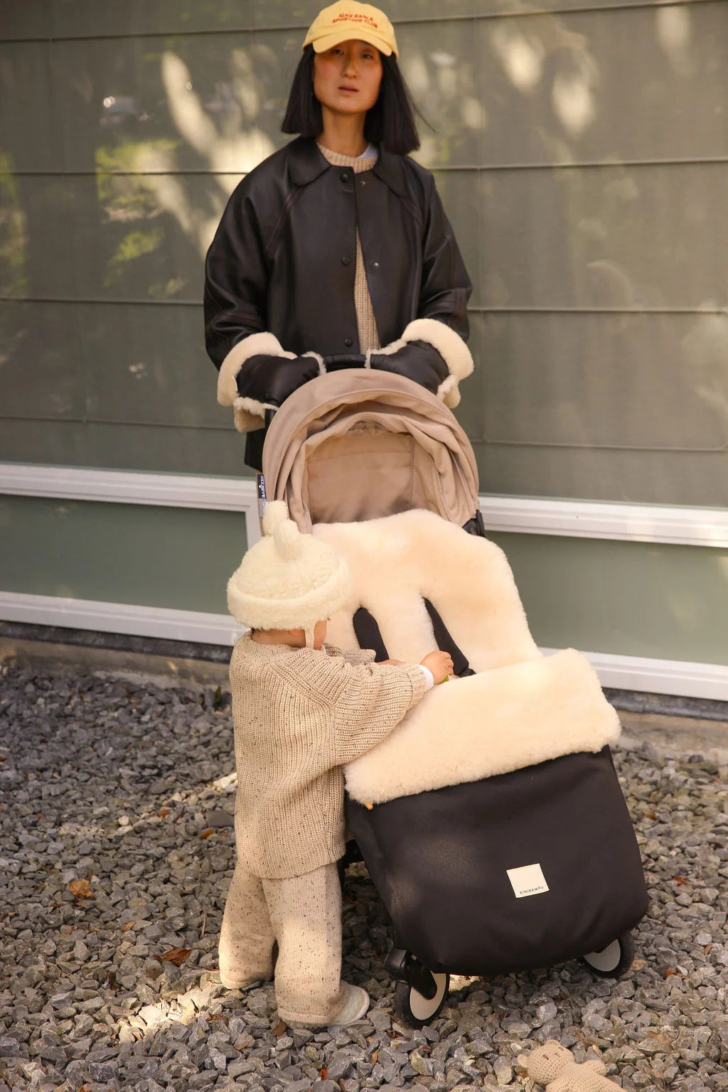 Merino wollen babymuts Teddy Hat - Milk - BINIBAMBA
