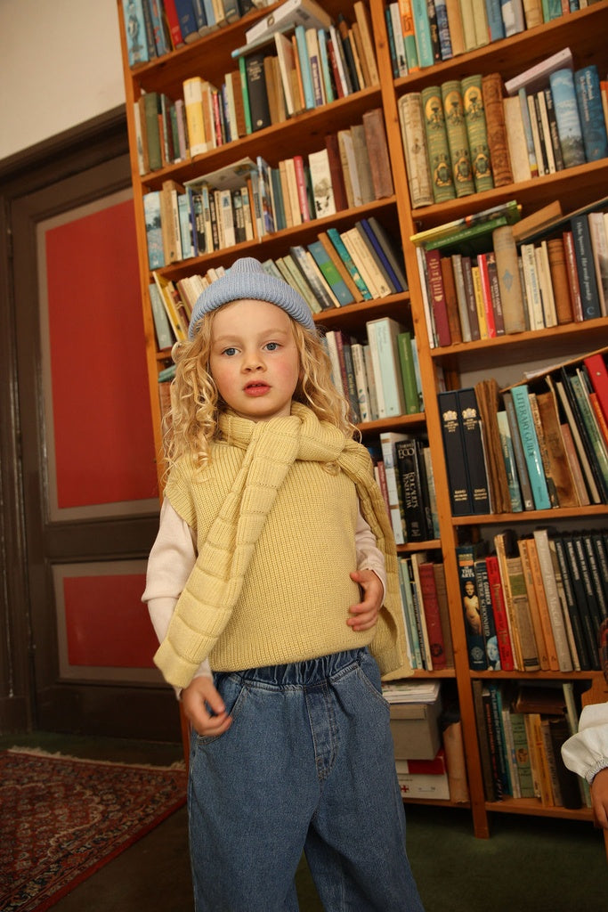 Gilet Harvey Kids - 100 % laine mérinos italienne extra-fine - HVID