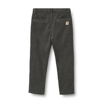 Corduroy broek Hugo - Biologisch katoen - Black sea/zwart - Wheat achterkant
