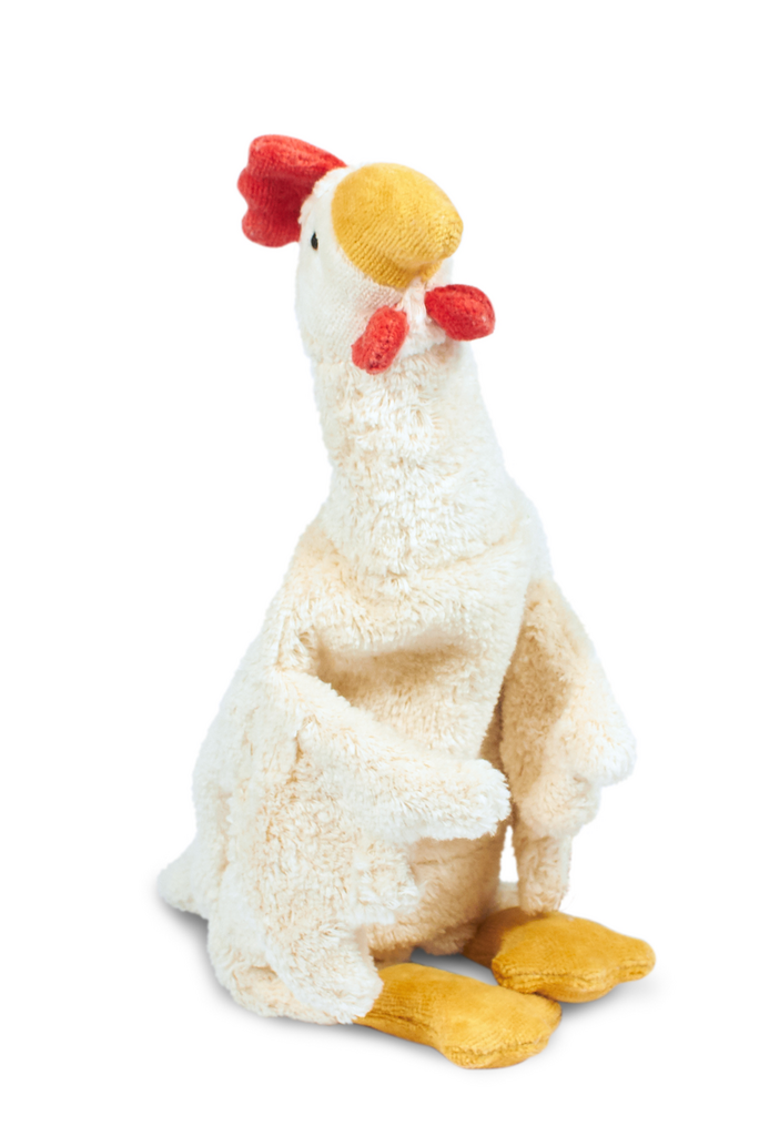 Cuddly Animal - Chicken Small White - Warming Cuddly Toy Chicken - Organic Cotton/Wool - Senger Naturwelt