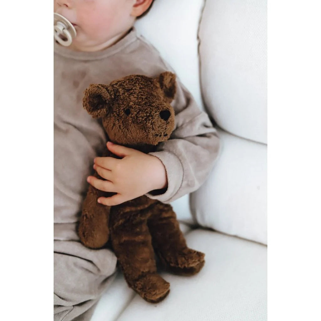 Floppy knuffelbeer Small - Biologisch katoen & schapenwol - Brown - Senger Naturwelt