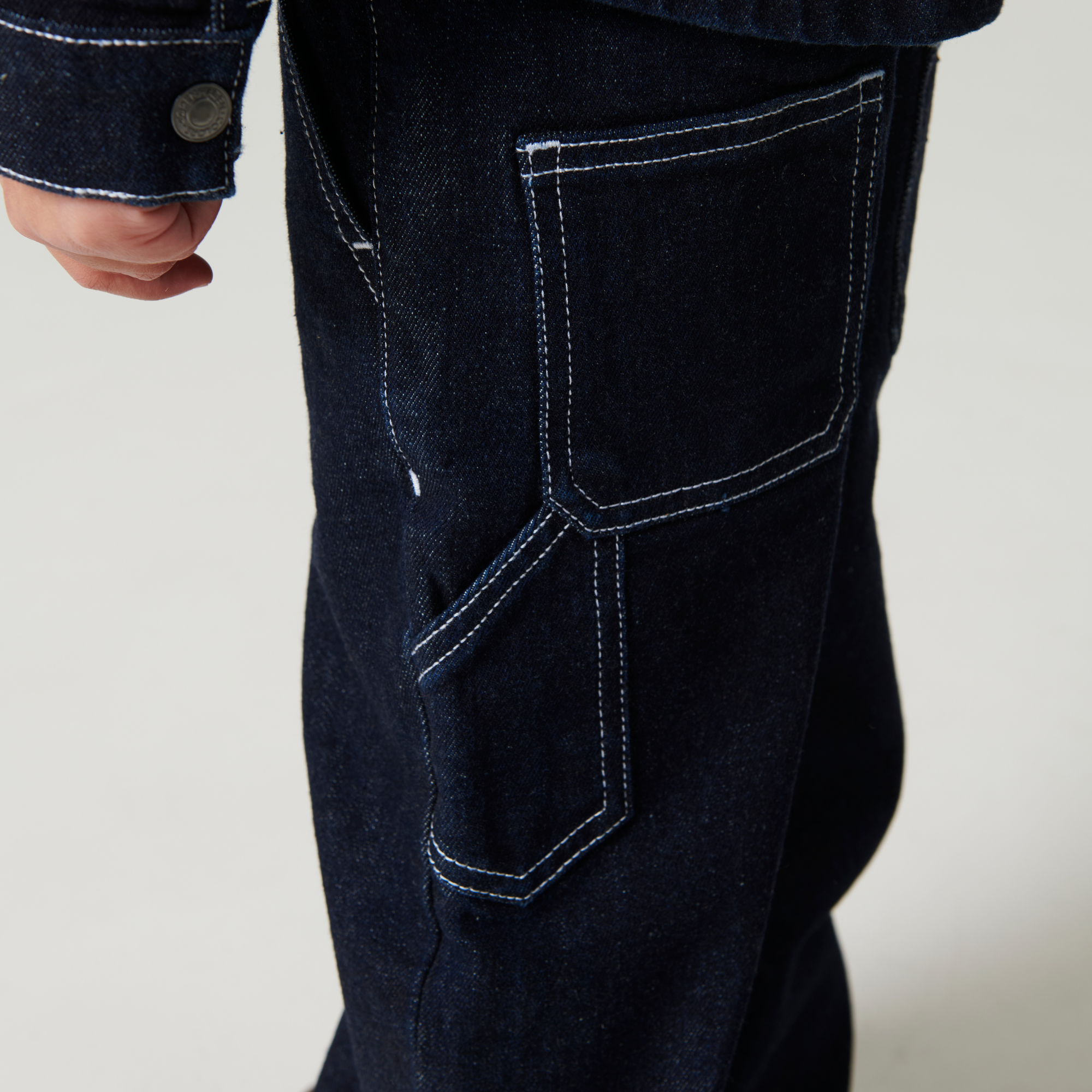 Wijde spijkerbroek - Organic Pocket Jeans wide fit - 100% biologisch Raw Denim - Copenhagen Colors - detail van broekzak