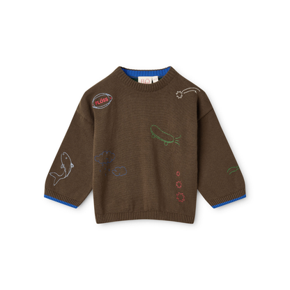 Gebreide sweater Gustav – Mosswood – 100% katoen – Flöss