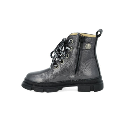 Chunky veterlaars - Leer - Glans zwart - Angulus