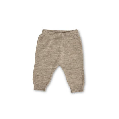 Knitted trousers - Merino wool - Flat knit - Beige - Smallstuff