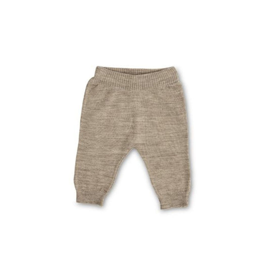 Knitted trousers - Merino wool - Flat knit - Beige - Smallstuff