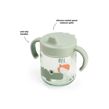 Practice cup - Learning spout cup 2-handle - Playground - Green - Done by Deer