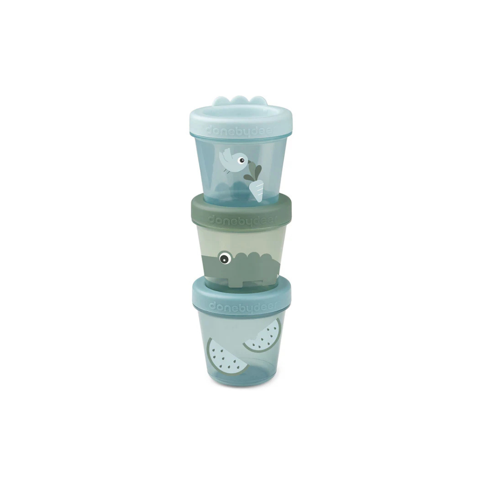 Baby food container - Baby food container 3-pack - Croco - Green - Done by Deer