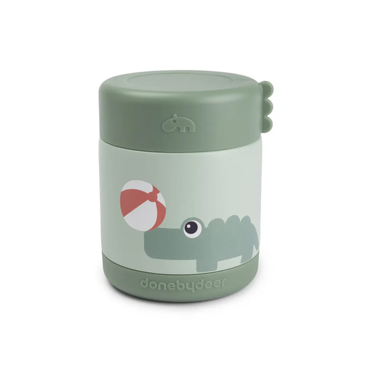 Thermo bewaarbeker - Insulated food jar - Playground - Croco/Green - 300 ml - Done by Deer