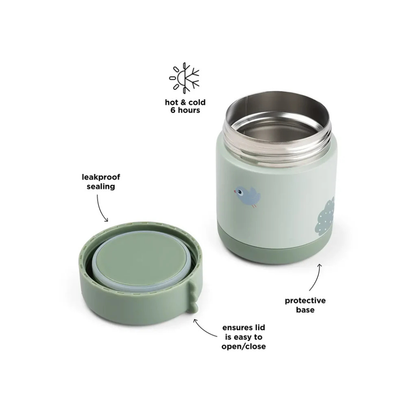 Thermo insulated food jar - Playground - Croco/Green - 300 ml - Done by Deer
