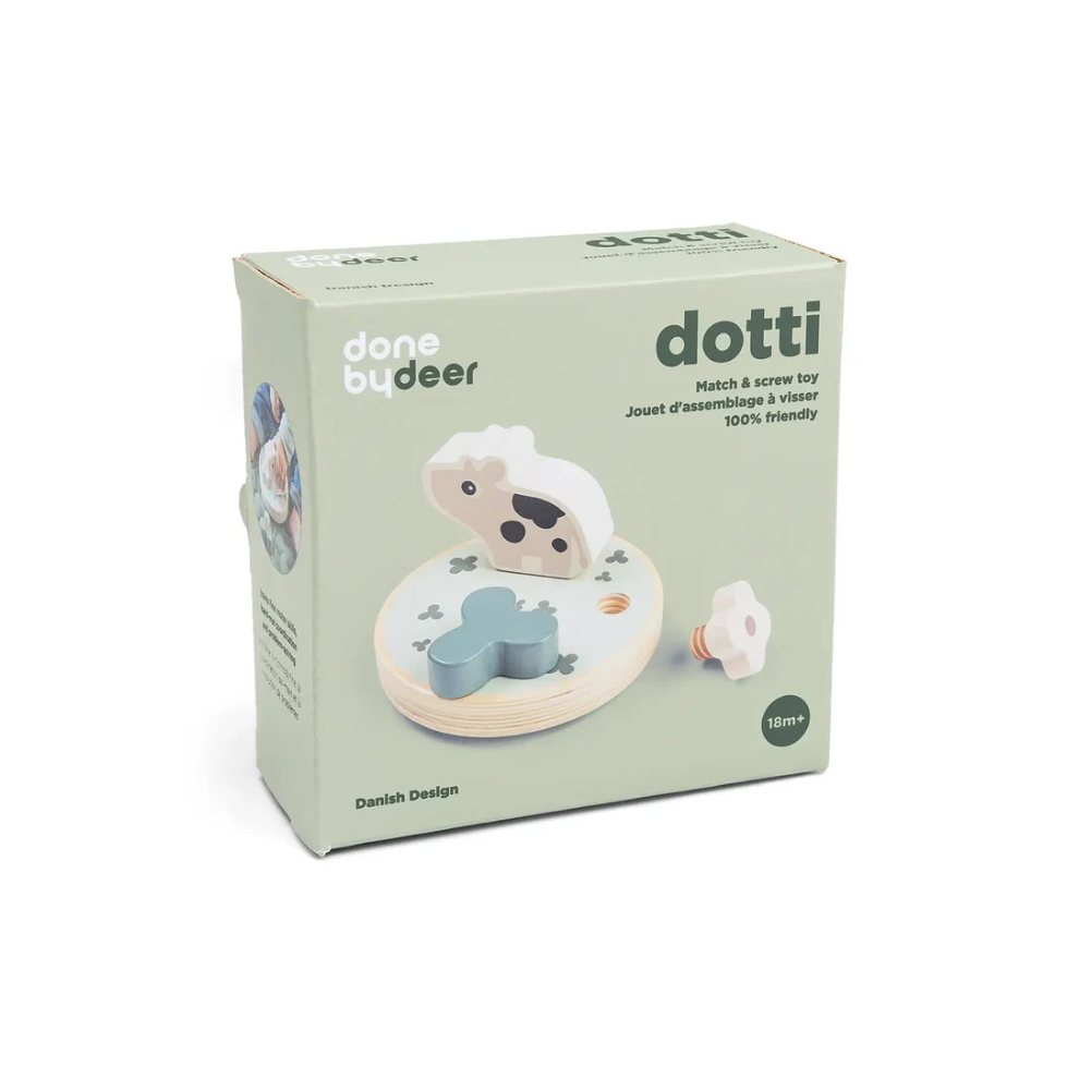 Match & Screw Toy - Wooden Toy - Dotti - Colour Mix - Done by Deer