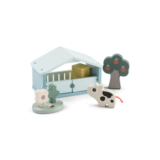 Wooden farm set - Tiny farm play set - Dotti - Colour mix - Done by Deer