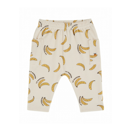 Broekje badstof - Sarouel Eponge - Biologisch katoen mix - Bananen/Off white - Emile et Ida