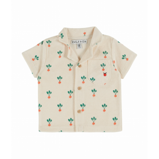 Overhemd top badstof - Chemise imprimee - Bietjes/Off White - Emile et Ida