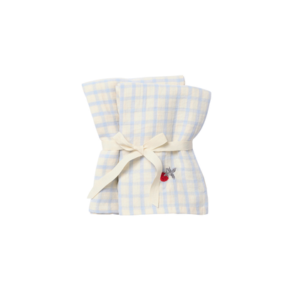 Hydrofiele doeken - Muslin Blanket - 2 paar - 60x60 cm - Gingham Sky Blue - Garbo&Friends