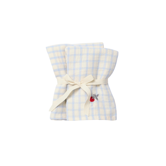 Hydrofiele doeken - Muslin Blanket - 2 paar - 60x60 cm - Gingham Sky Blue - Garbo&Friends