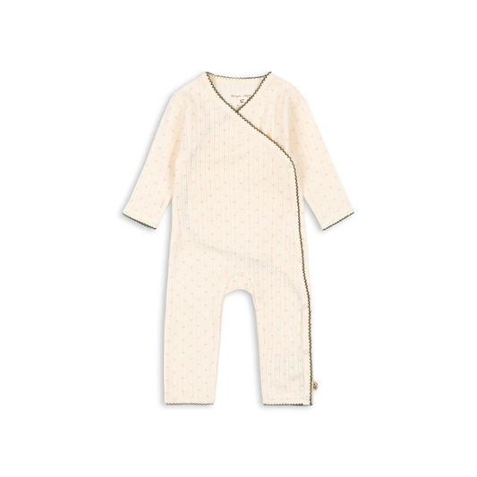 Minnie Newborn Onesie - Wrap Romper with Openwork Pattern - Organic Cotton - GOTS - Konges Sløjd