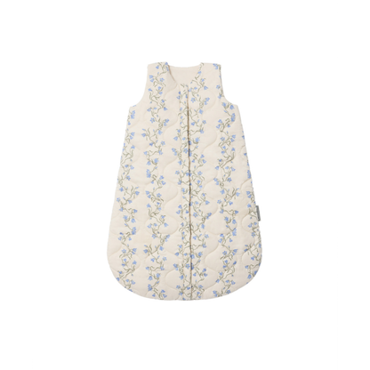 Padded Sleeping Bag - Bell Flower/Blue Flower Print - Organic Cotton - Garbo&Friends