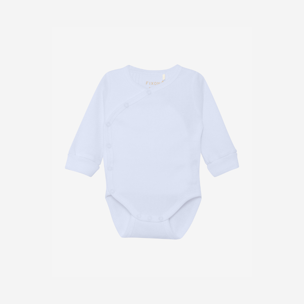 Overslagromper - Biologisch katoen - Wrap Body Long Sleeve - Arctic Ice - GOTS - Fixoni