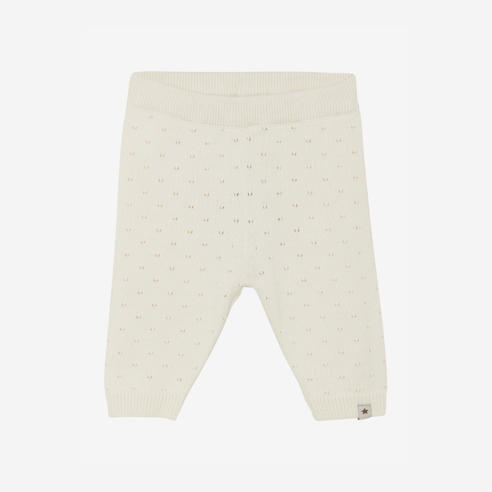 Gebreid broekje - Biologisch katoen - Antique White - Pants Knit Pointelle - Huttelihut - productfoto