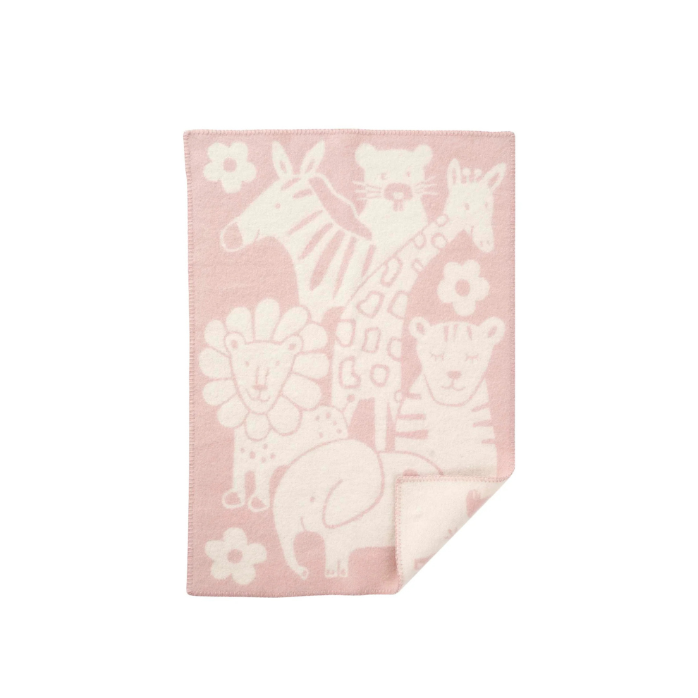 Wiegdeken - Biologisch wol - 65x90cm - Pink/Picnic - Klippan - productfoto