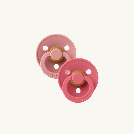 Colour Schnuller 2er-Pack - Dusty Pink/Coral - Anatomisch - Naturkautschuklatex - BIBS
