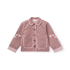 Geruit quilted jasje met borduursel - Winter Rose Check Comb - Katoen - Copenhagen Colors - voorkant