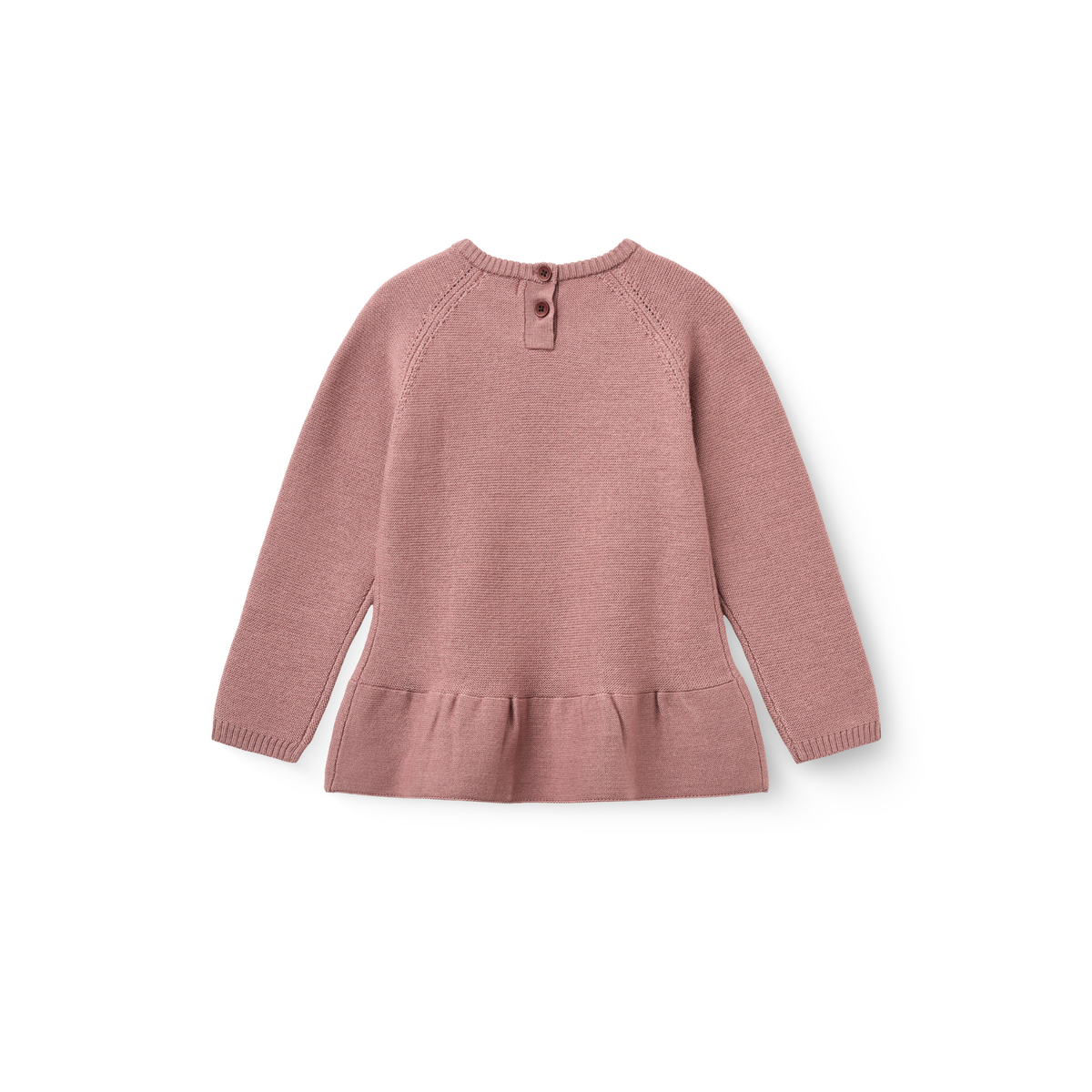 Pull en maille à volants - Pull à volants en mérinos - Rose d'hiver - 100 % laine mérinos - Couleurs de Copenhague - dos