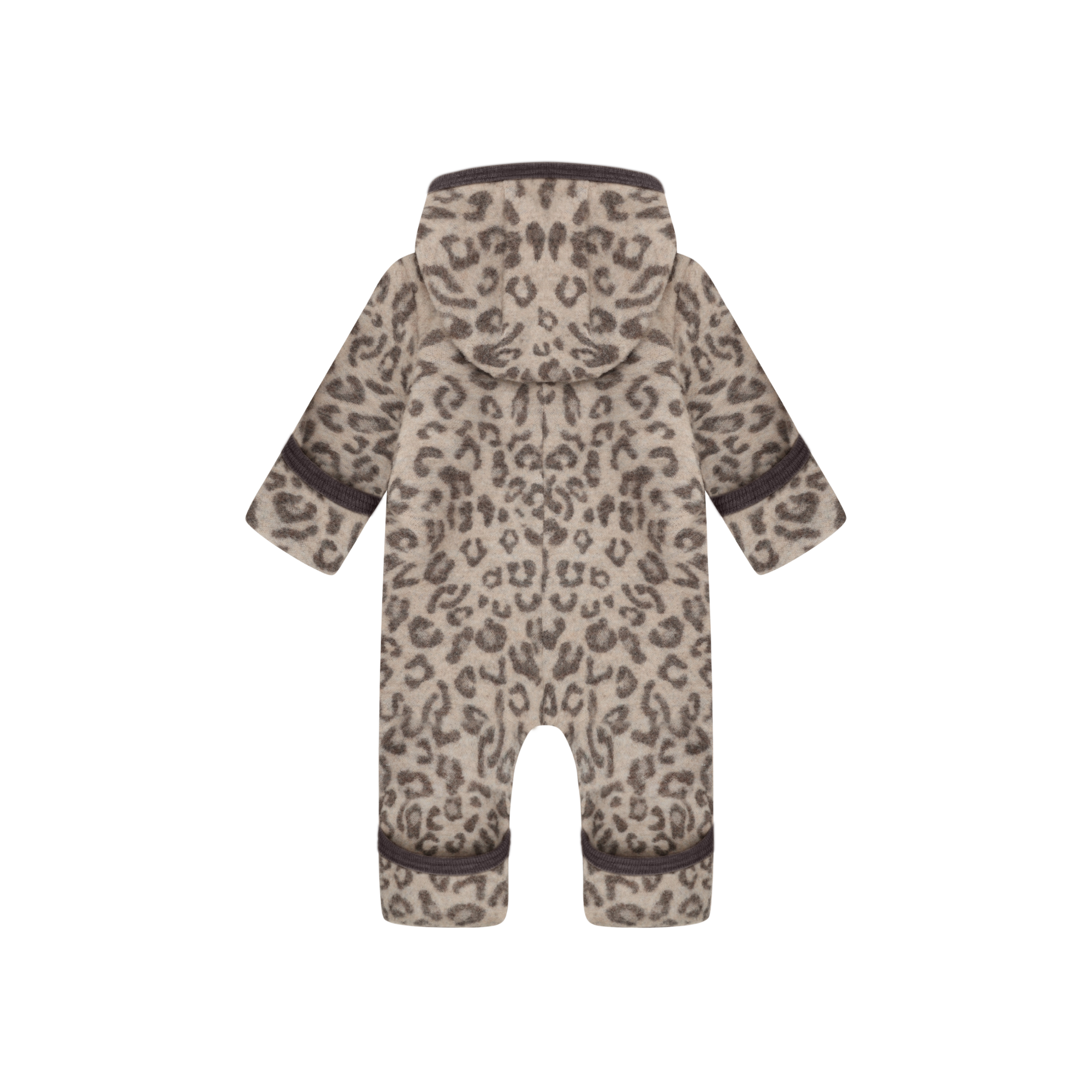 Overall aus Merinowolle-Fleece - Camel Melange Leopardenmuster - HUTTEliHUT