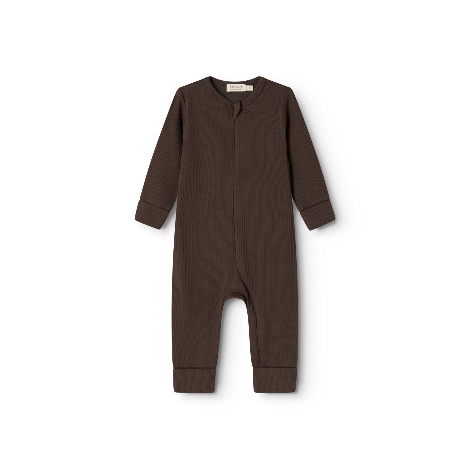 Baby boxpakje Rompy Zip met omslagvoetjes en wantjes - Biologisch katoen & modal - Dark Roast - MarMar Copenhagen - productfoto - afbeelding 2