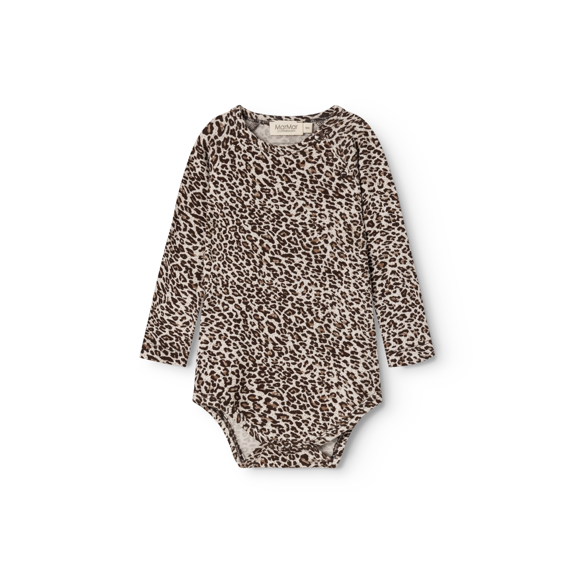 Babyromper Leo Body LS - Modal - Dark Brown Leo - MarMar Copenhagen - productfoto - afbeelding 2