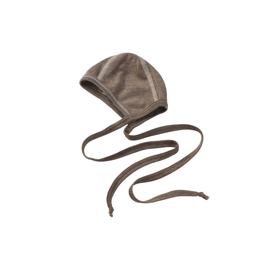 Strikmutsje extra lang - Wol/Zijde - Walnut/walnoot - Engel Natur