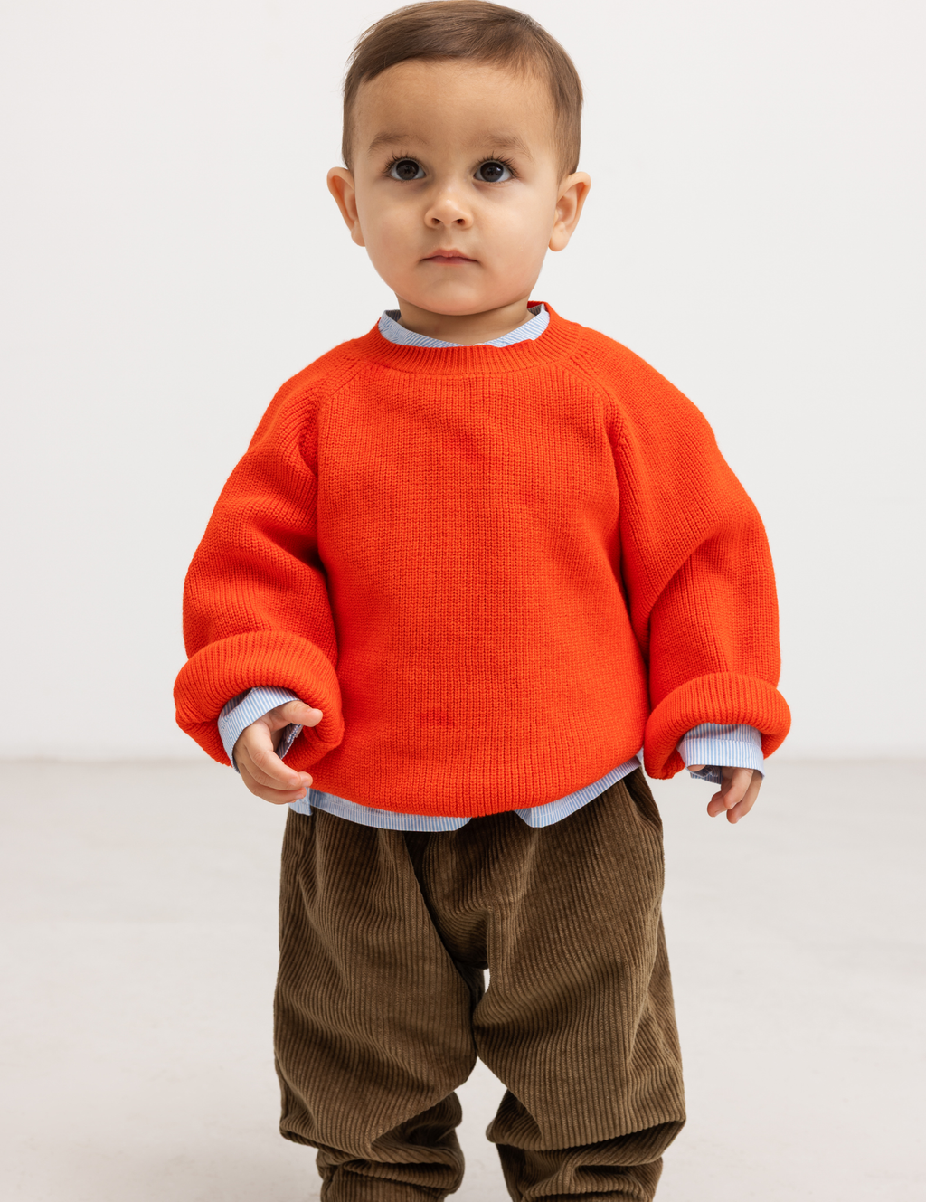 Gebreide babytrui Torin B - Biologisch katoen - Grapefruit - MarMar Copenhagen - productfoto - afbeelding 2
