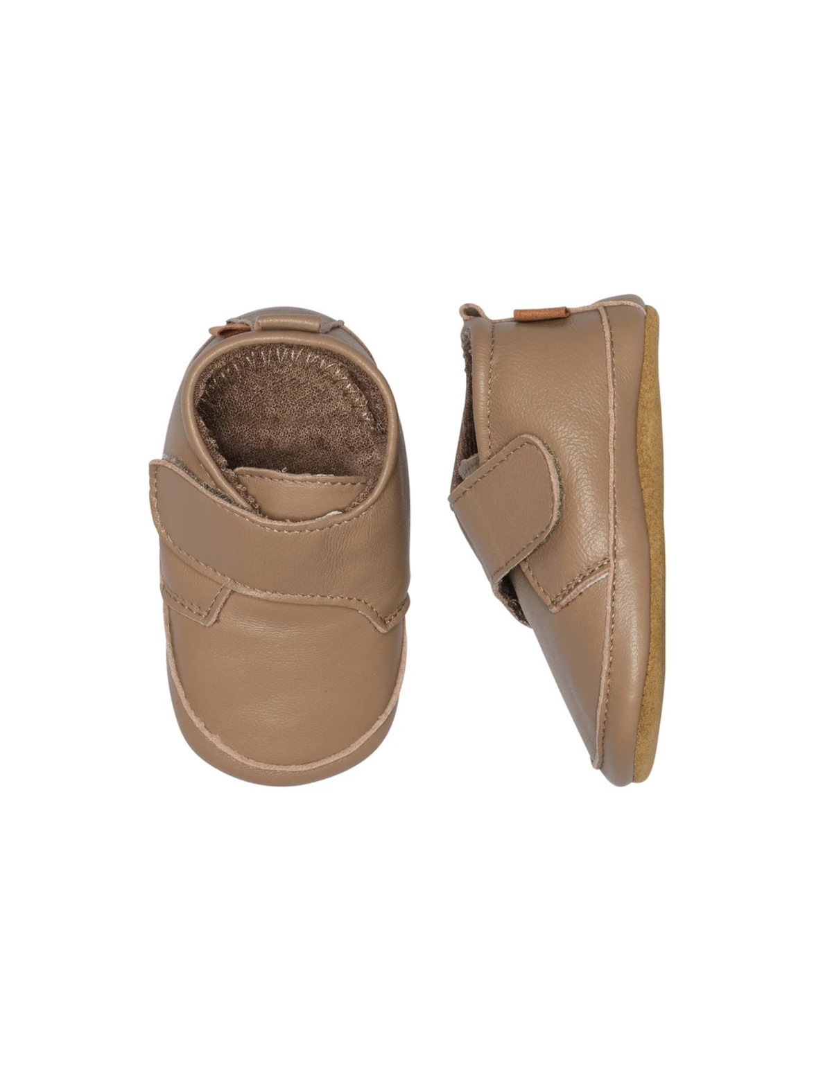Classic Leather Slippers – Desert Taupe – Leder-Babyschläppchen mit Wildleder-Antirutschsohle – MELTON
