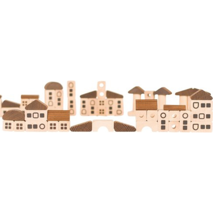 Houten blokken - Building Bricks Town - 70 stuks - Goki nature
