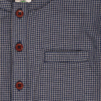 Overhemd top - Biologisch katoen - Navy check - Copenhagen Colors close up