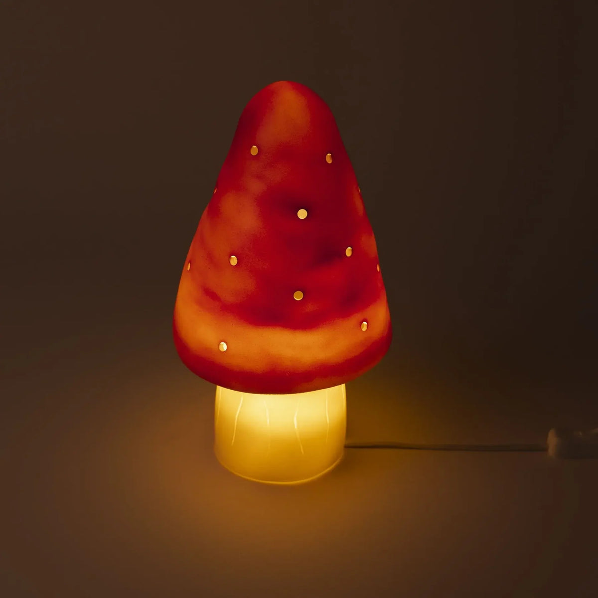Nachtlamp Paddenstoel Klein – Baksteenrood met dimmer – 28 cm – Egmont Toys