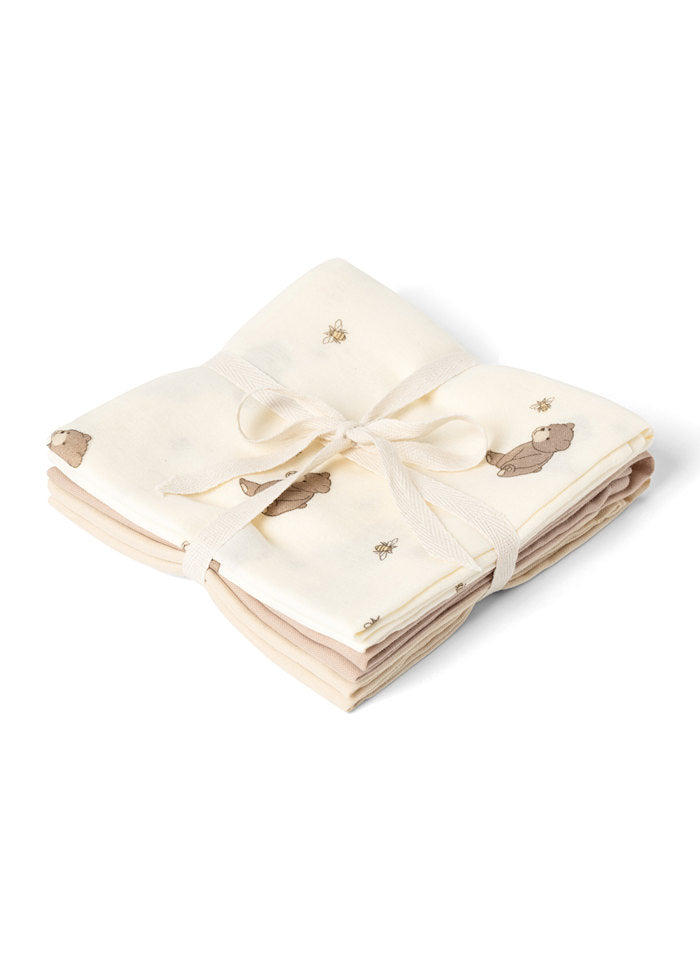 Hydrofiele doeken Bora - 3 stuks - Biologisch katoen - Bees and Bears - That's Mine - productfoto