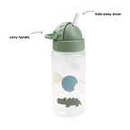 Trinkflasche mit Strohhalm – Happy Clouds – Croco/Green – 350 ml – Done by Deer