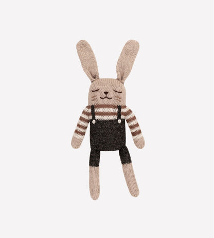 Gebreid knuffel konijntje - Black overalls - Alpaca wol - Main Sauvage