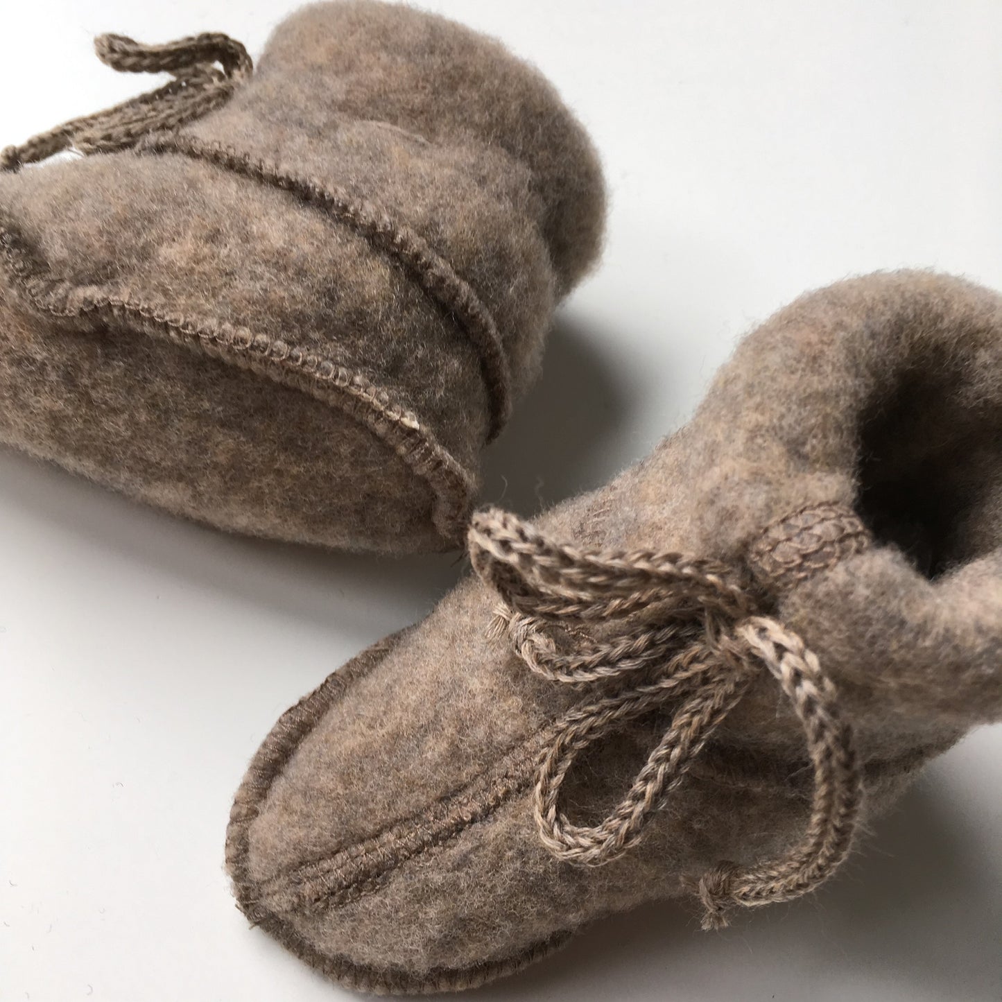 Slofjes met koordje - Wol fleece - Biologisch merino wol - Engel Natur