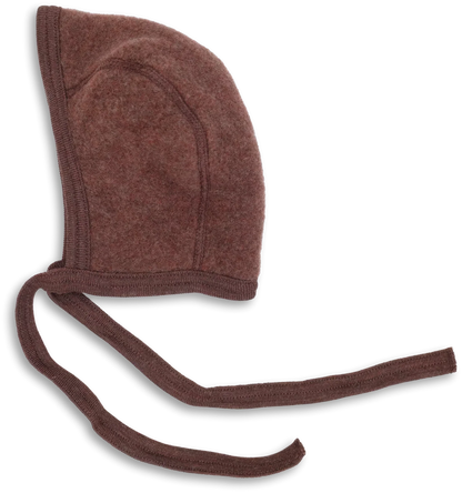 Strik mutsje - Bonnet - Wol fleece - Biologisch merino wol - Engel Natur cinnamon melange kaneel