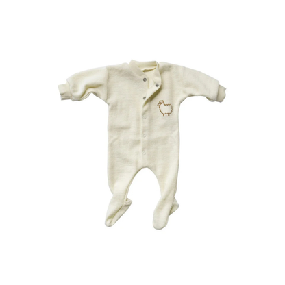 Boxpakje/pyjama met voetjes - Wol - Natural - Engel Natur plat