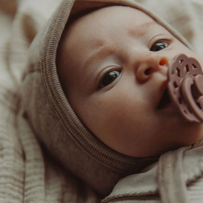 Strik mutsje - Bonnet - Wol fleece - Biologisch merino wol - Engel Natur baby