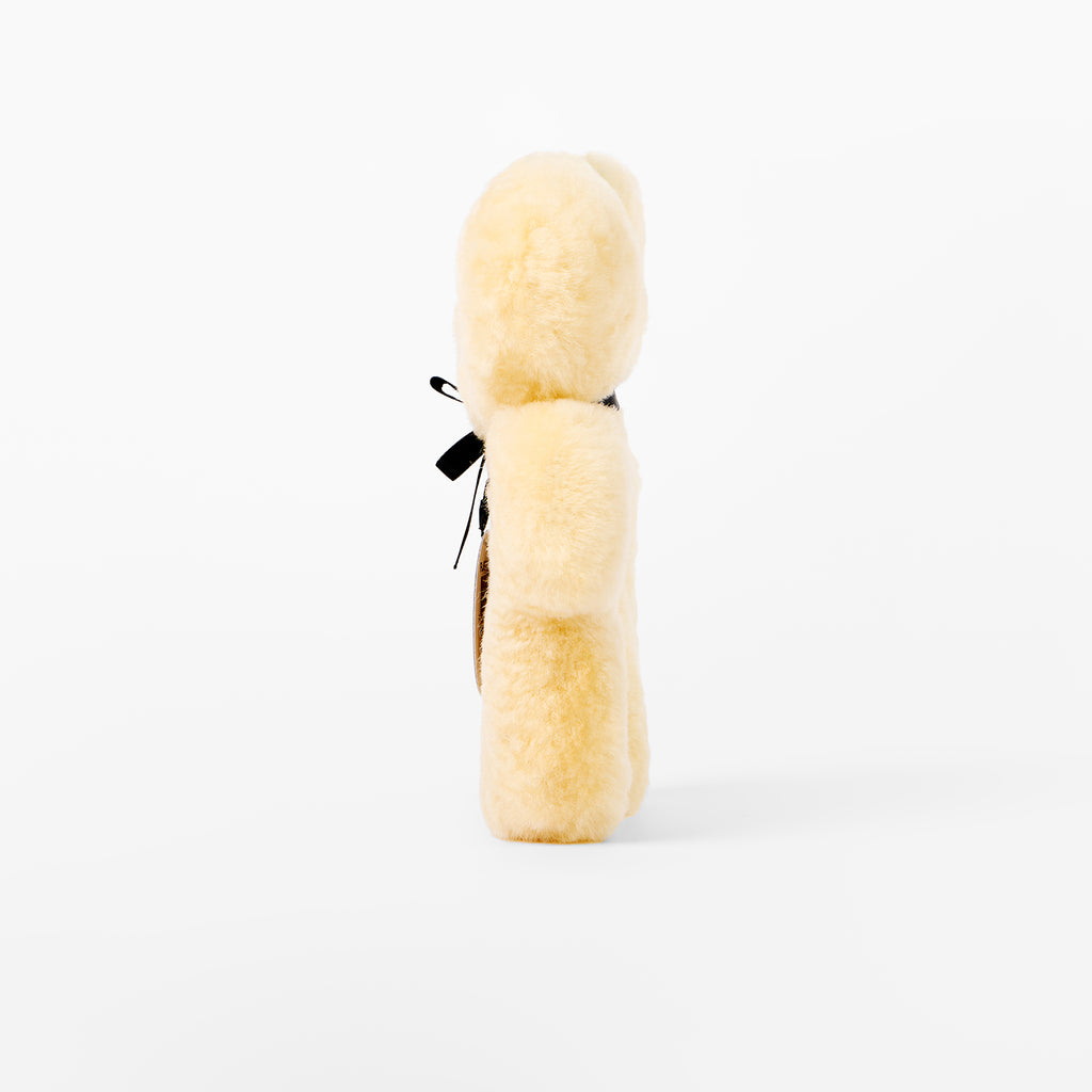 FLATOUTbear Baby - 100% Australische schapenvacht - Wollen knuffel honey zijkant