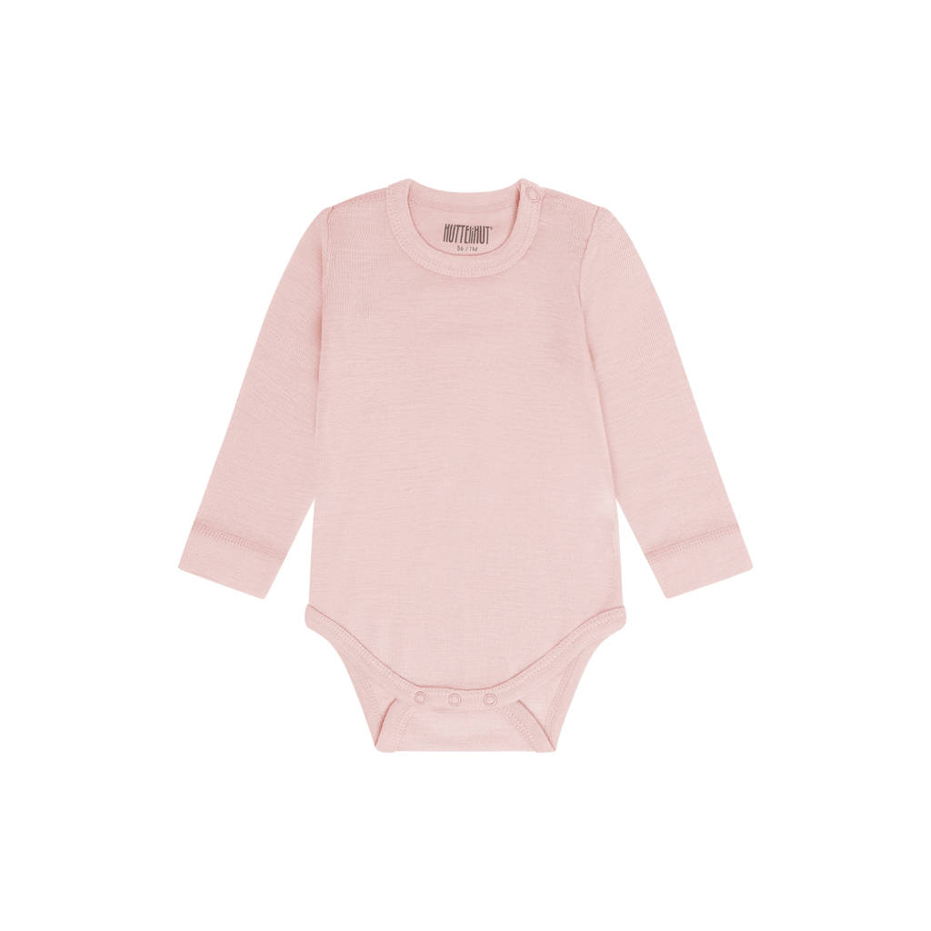 Baby romper lange mouw - Rose Smoke - Tencel en merino wol - HUTTEliHUT voor