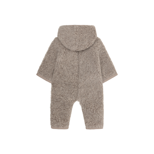 Combinaison bébé en laine teddy - Camel chiné - 100 % laine - HUTTEliHUT dos