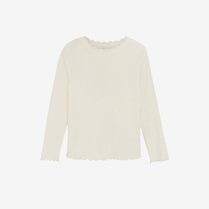 Top lange mouw - Modal katoen - Tofu/off white - Huttelihut voor