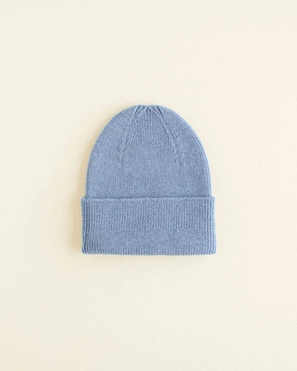 Gebreid mutsje - Fonzie newborn - Merino wol - HVID