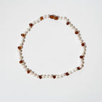 Barnsteen en parelketting - Pearly Caramel - 32 cm - Nirrimis - productfoto